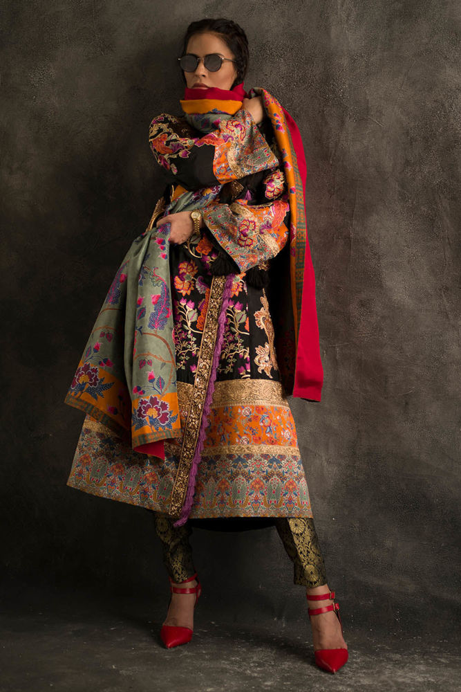 (Formals) (Black Angarkha) (Shamaeel Ansari)